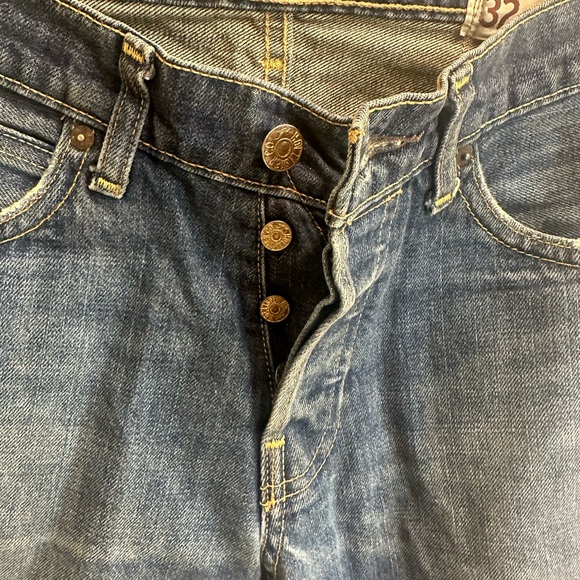 Hollister California Men’s Distressed Button Fly Jeans Size 31 Cut Off To Shorts - Picture 3 of 8